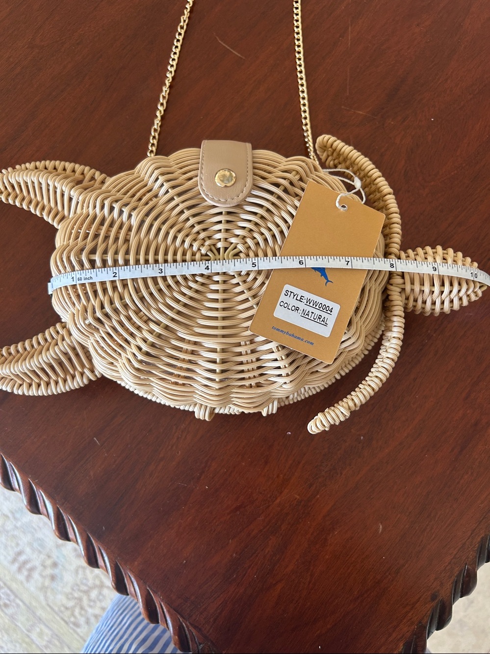NWT Tommy Bahama Sea Turtle Wicker Rattan Crossbody Purse WW0004 - Picture 6 of 8